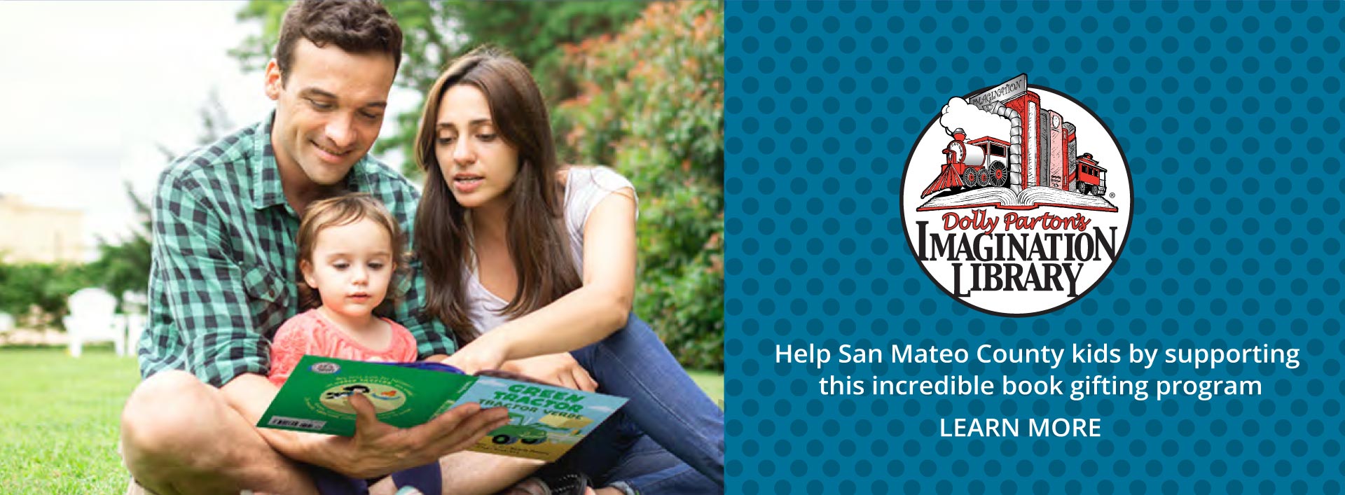 Dolly Parton's Imagination Library - help San Mateo County kids by supporting this incredible book gifting program - learn more